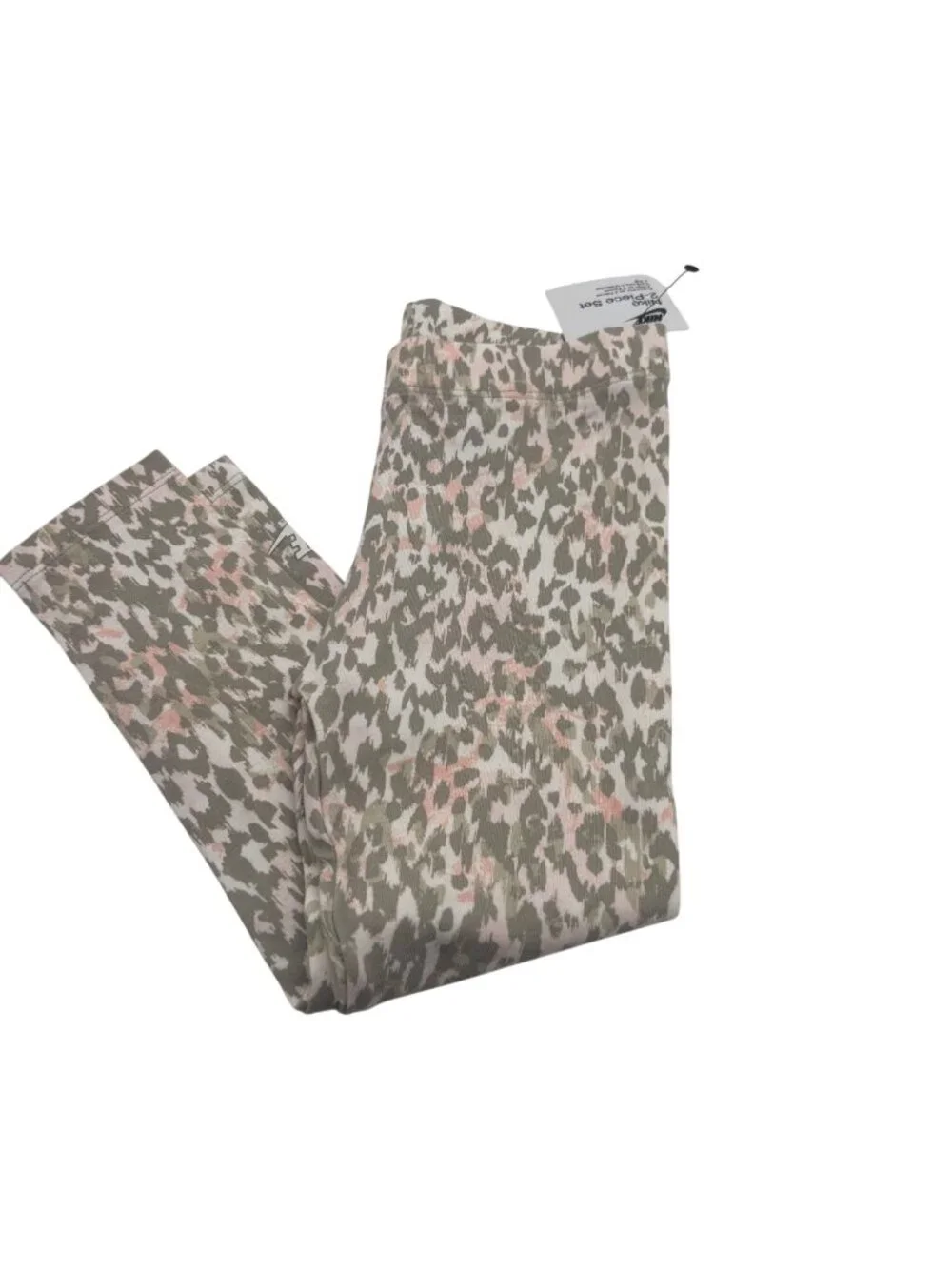 Nike Toddler Girls Pink & Green Leopard Print Leggings, Sz. 3T